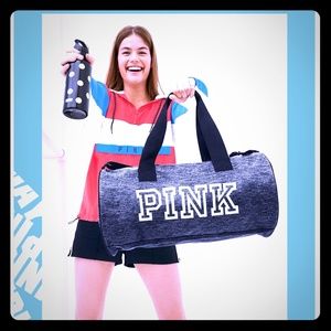 Pink duffle bags & water bottle